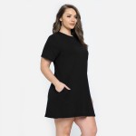 Wholesale women s Go T Shirt Dress Pockets Comfortable warm Durable Plain Slim f