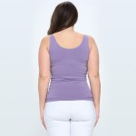 Wholesale lady s Plus V U Neckline Reversible Seamless Tank Shoulder Straps Back