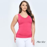 Women's Plus Size Seamless Reversible V-Neck Tank Top

- Wide shoulder straps
- V-neckline
- Back scoop neck
- Fitted silhouette
- Seamless design
- Buttery soft fabrication with stretch
- Longline hem


- One Size Fits Most 16-22
- 92% Nylon, 8% Spandex