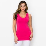 Women's Seamless Reversible V-Neck Tank Top

- Wide shoulder straps
- V-neckline
- Back scoop neck
- Fitted silhouette
- Seamless design
- Buttery soft fabrication with stretch
- Longline hem


- One size fits most 0-14
- 92% Nylon, 8% Spandex