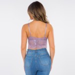 Wholesale women s Padded Midi Lace Bralette S M Padded Floral Lace Criss Cross P