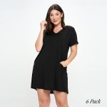 Wholesale lace Neckline Detail T Shirt Dress Gabby Fabric Wrinkle resistant No N