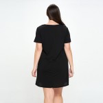 Wholesale lace Neckline Detail T Shirt Dress Gabby Fabric Wrinkle resistant No N