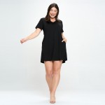 Wholesale lace Neckline Detail T Shirt Dress Gabby Fabric Wrinkle resistant No N