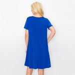 Wholesale lace Neckline Detail T Shirt Dress Gabby Fabric Wrinkle resistant No N