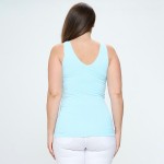 Wholesale lady s Plus V U Neckline Reversible Seamless Tank Shoulder Straps Back