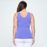 Wholesale lady s Plus V U Neckline Reversible Seamless Tank Shoulder Straps Back
