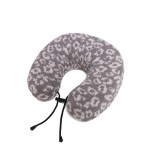 Wholesale comfyLuxe Leopard Travel Neck Pillow Drawstring Snap Closure Poly Micr