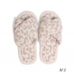 Wholesale comfy Luxe Animal Print Criss Cross Slide Slippers US Women s Poly Mic
