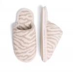 Wholesale comfy Luxe Zebra Print Slide Slippers US Women s Polyester Rubber Sole