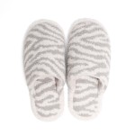 Wholesale comfy Luxe Zebra Print Slide Slippers US Women s Polyester Rubber Sole