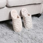 Wholesale comfy Luxe Zebra Print Slide Slippers US Women s Polyester Rubber Sole