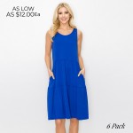 Wholesale sleeveless Layered Dress Scoop Neckline Pockets Sleeveless Knee Side P