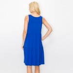 Wholesale sleeveless Layered Dress Scoop Neckline Pockets Sleeveless Knee Side P