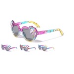 Wholesale kids Unicorn Glitter Rainbow Color Heart Sunglasses Pack Material Plas