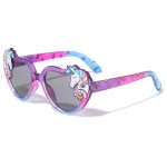 Wholesale kids Unicorn Glitter Rainbow Color Heart Sunglasses Pack Material Plas