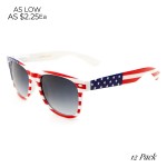 Wholesale classic American Flag Spring Hinge Sunglasses Pack UV UVA UVB Protecti
