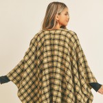 Wholesale soft Knit Plaid Ruana Wrap One Fits Most Long Polyester