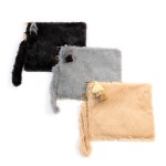 Faux Fur Wristlet Pouch Handbag With Tassel Zipper Pull

- Full Zip Closure
- One Internal Pocket
- Approximately 8.5" W x 7" H
- 100% Polyester