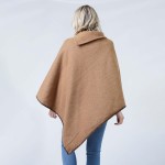 Wholesale large Button Deco Collar Poncho One Fits Most Acrylic