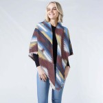 Western Jacquard Blanket Wrap Scarf With Frayed Edges

- 100% Acrylic 
- Approximately 52.5" W x 55" L