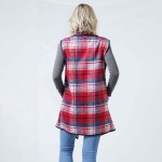 Plaid Drape Collar Vest With Pockets

- One Size Fits Most 0-14
- 100% Polyester 