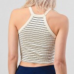 Wholesale striped Ribbed Cami Crop Top Pack Nylon Polyester Spandex Run S M L XL