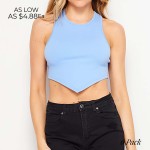 Solid Ribbed Bandana Hem Crop Top (6 Pack)

- Seamless Design
- Slimming Fit
- 92% Nylon / 8% Spandex