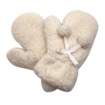 Wholesale fuzzy Lined Solid Color Mittens Pom Bow Accents One Fits Most Polyeste