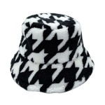 Wholesale do Everything Love Houndstooth Sherpa Bucket Hat One Fits Most Lined A