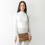 Wholesale crocheted Yarn Cross Body Handbag Detachable Leather Wristlet Adjustab
