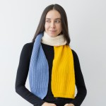 Knit Ribbed Color Block Scarf.

- Approximately 10" W x 66" L
- 100% Acrylic