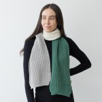 Wholesale knit Ribbed Color Block Scarf W L Acrylic