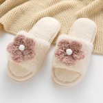 Wholesale boucle Slipper Floral Accent Pack PVC Polyester Rubber Sole Small US W