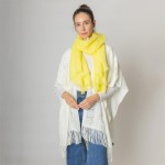 Solid Color Circle Pattern Knit Ruana Wrap Featuring Tassel Hem.

- One Size Fits Most 0-14
- 100% Acrylic