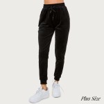 Wholesale plus Velour Jogger Pack Elastic Drawstring Waist Polyester Spandex