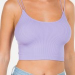 Wholesale strappy Ribbed Crop Top Tank Pack Nylon Spandex
