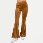 Wholesale brushed Velour Flare Pants Pack Highwaist Relaxed Fit Polyester Spande