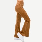 Wholesale brushed Velour Flare Pants Pack Highwaist Relaxed Fit Polyester Spande