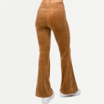 Wholesale brushed Velour Flare Pants Pack Highwaist Relaxed Fit Polyester Spande