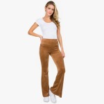 Wholesale brushed Velour Flare Pants Pack Highwaist Relaxed Fit Polyester Spande