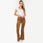 Wholesale brushed Velour Flare Pants Pack Highwaist Relaxed Fit Polyester Spande
