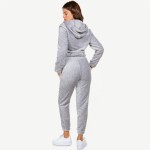 Wholesale soft Faux Fur Fleece Zip Up Cropped Hoodie Jogger Set Faux Fur Lined H