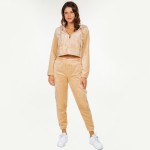 Wholesale soft Faux Fur Fleece Zip Up Cropped Hoodie Jogger Set Faux Fur Lined H
