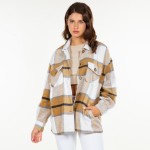 Wholesale soft Knit Oversized Button Down Pocket Shacket Oversized Fit Button cu