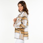 Wholesale soft Knit Oversized Button Down Pocket Shacket Oversized Fit Button cu