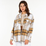 Wholesale soft Knit Oversized Button Down Pocket Shacket Oversized Fit Button cu