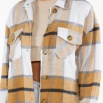 Wholesale soft Knit Oversized Button Down Pocket Shacket Oversized Fit Button cu