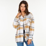 Wholesale soft Knit Oversized Button Down Pocket Shacket Oversized Fit Button cu