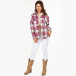 Wholesale soft Knit Oversized Button Down Pocket Shacket Oversized Fit Button cu